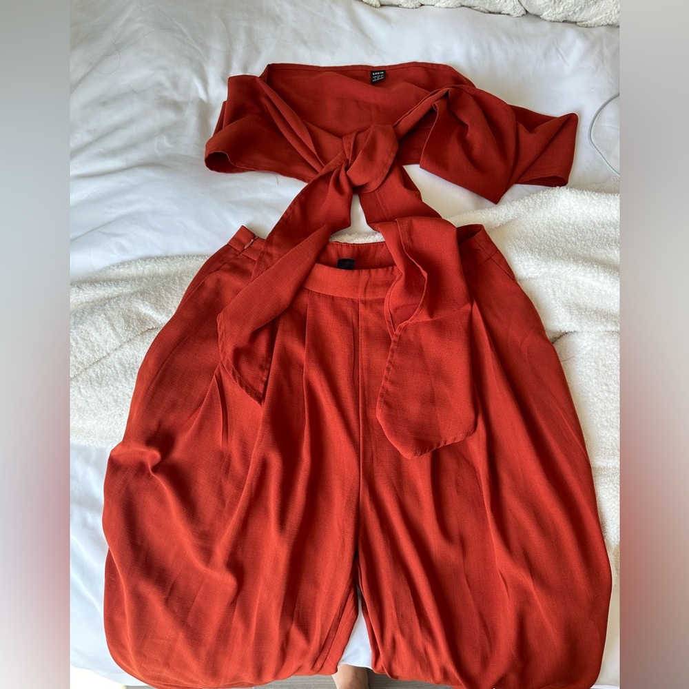 Shein strapless, top and pants set.